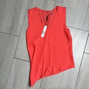 Elie Tahari Women's Silk Tank Top - Guava color- Rust Orange - Size S